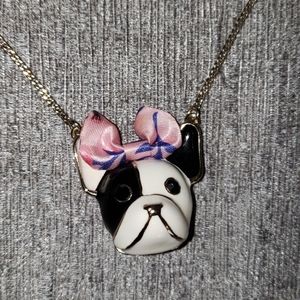 Betsey Johnson French Bulldog Necklace